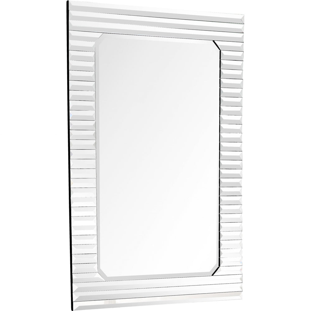 Homeroots Antiqued Silver Finish Wall Mirror  Glass 396647