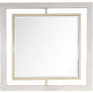Homeroots 32" Gold Square Framed Accent Mirror  Glass 396652