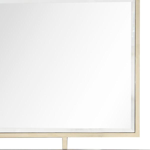 Homeroots 32" Gold Square Framed Accent Mirror  Glass 396652