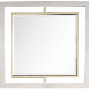 Homeroots 32" Gold Square Framed Accent Mirror  Glass 396652