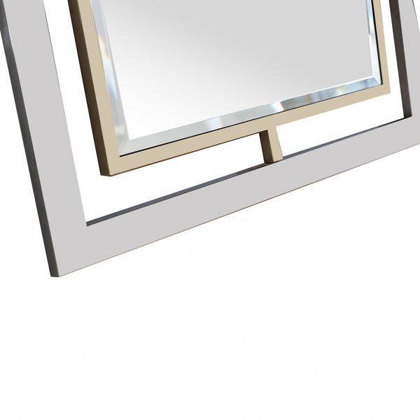 Homeroots 32" Gold Square Framed Accent Mirror  Glass 396652