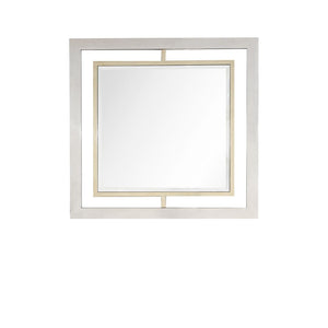 Homeroots 32" Gold Square Framed Accent Mirror  Glass 396652