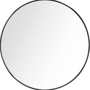 Homeroots 32" Black Round Framed Accent Mirror  Glass 396653