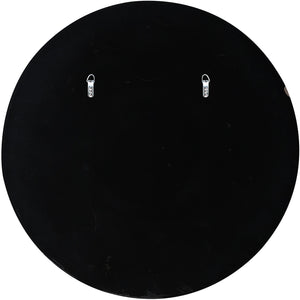 Homeroots 32" Black Round Framed Accent Mirror  Glass 396653