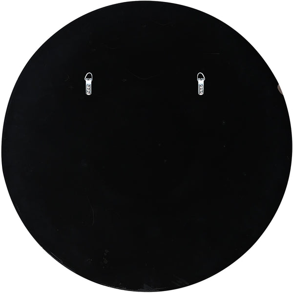 Homeroots 32" Black Round Framed Accent Mirror  Glass 396653