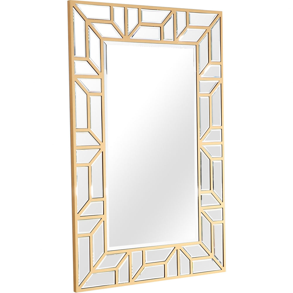 Homeroots 45" Gold Framed Accent Mirror  Glass 396654