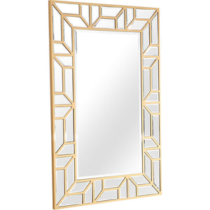 Homeroots 45" Gold Framed Accent Mirror  Glass 396654