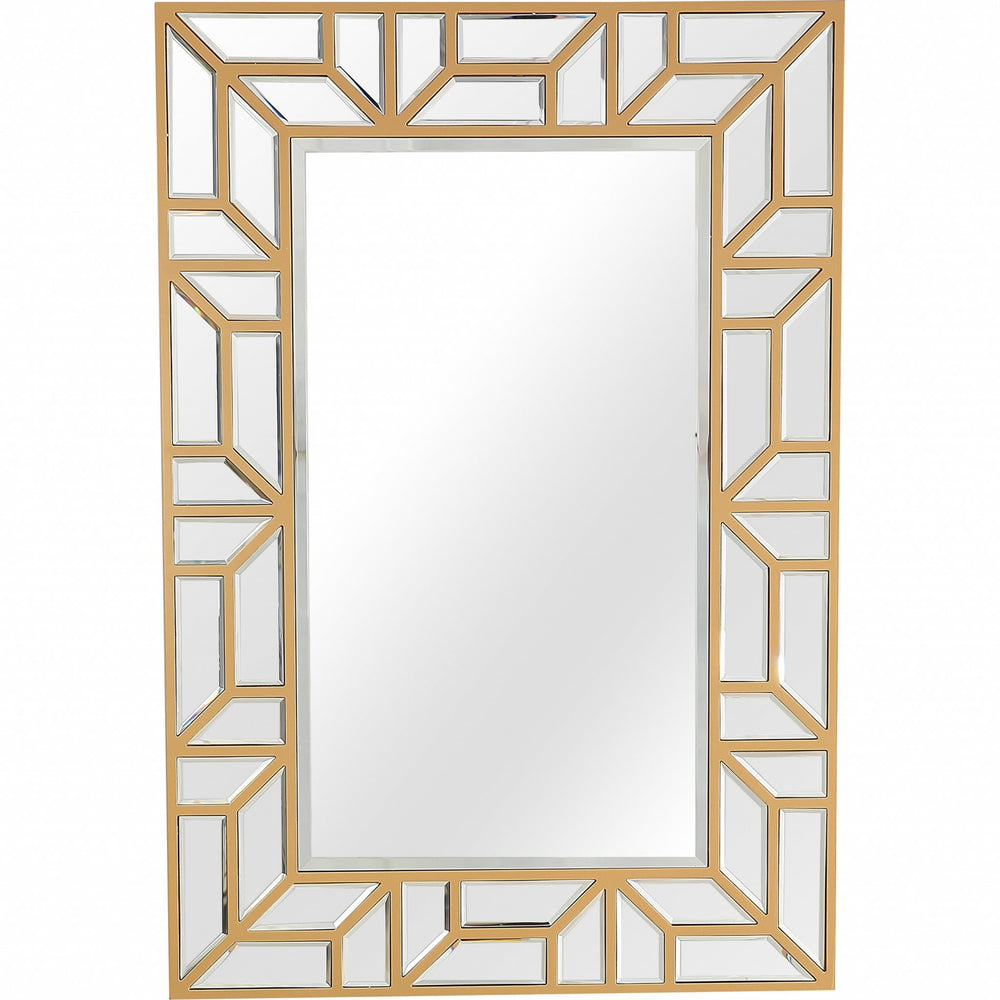 Homeroots 45" Gold Framed Accent Mirror  Glass 396654