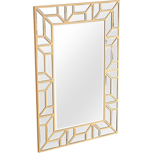 Homeroots 45" Gold Framed Accent Mirror  Glass 396654