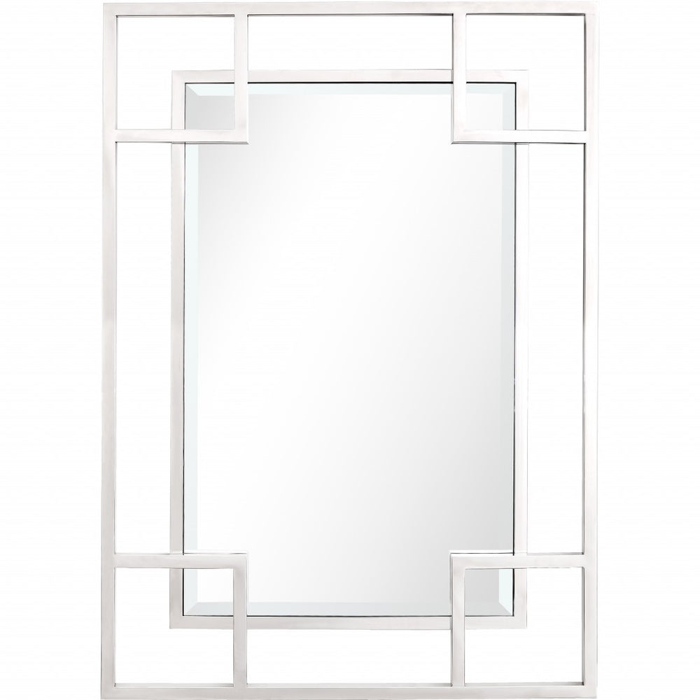 Homeroots 42" Silver Metal Framed Accent Mirror  Glass 396657