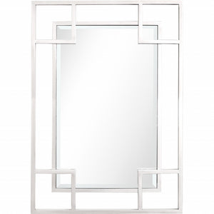 Homeroots 42" Silver Metal Framed Accent Mirror  Glass 396657