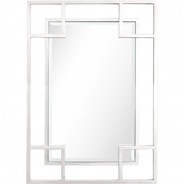 Homeroots 42" Silver Metal Framed Accent Mirror  Glass 396657