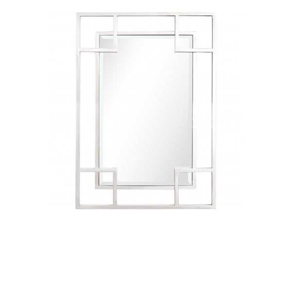 Homeroots 42" Silver Metal Framed Accent Mirror  Glass 396657