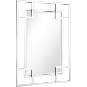 Homeroots 42" Silver Metal Framed Accent Mirror  Glass 396657