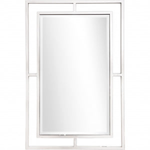 Homeroots 42" Silver Metal Framed Accent Mirror  Glass 396658