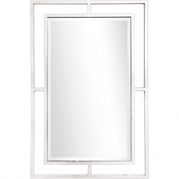 Homeroots 42" Silver Metal Framed Accent Mirror  Glass 396658