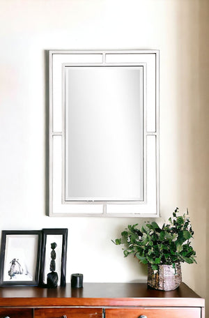 Homeroots 42" Silver Metal Framed Accent Mirror  Glass 396658