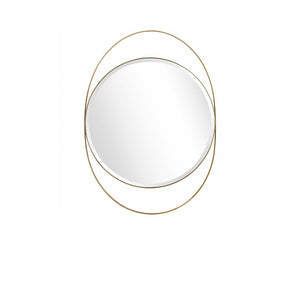 Homeroots 39" Gold Oval Metal Framed Accent Mirror  Glass 396659