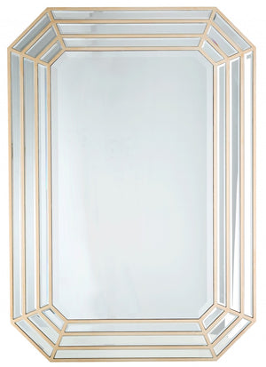 Homeroots Emerald Cut Wall Mirror  Glass 396660