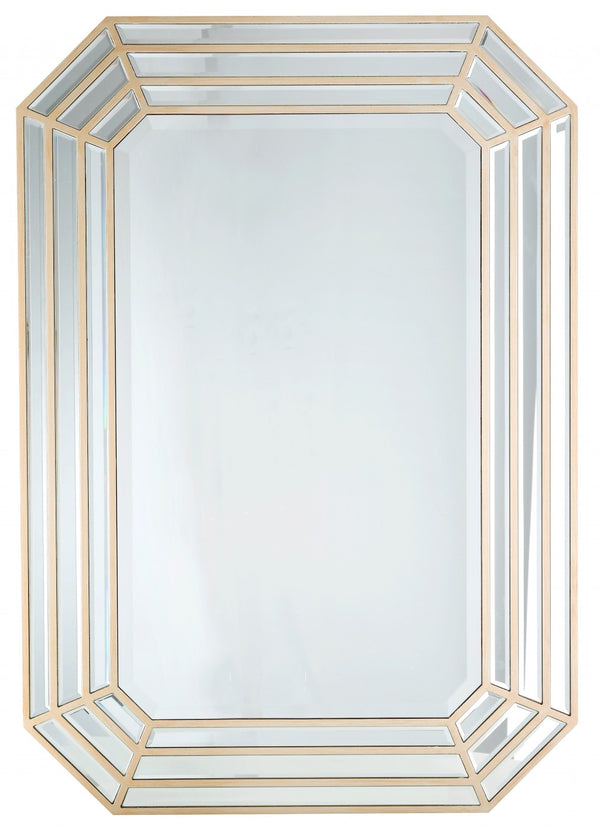 Homeroots Emerald Cut Wall Mirror  Glass 396660