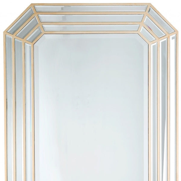 Homeroots Emerald Cut Wall Mirror  Glass 396660