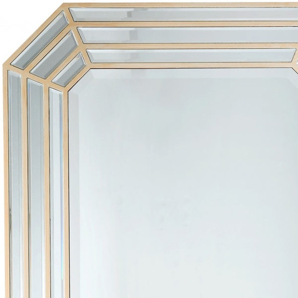 Homeroots Emerald Cut Wall Mirror  Glass 396660
