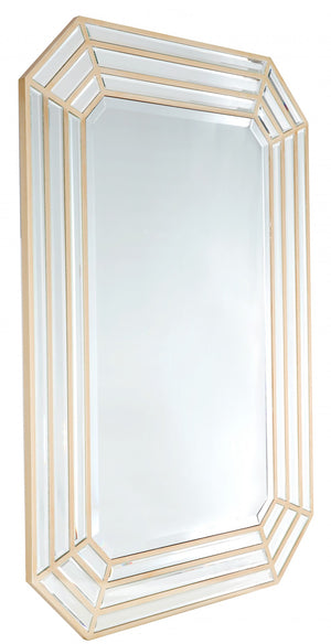Homeroots Emerald Cut Wall Mirror  Glass 396660