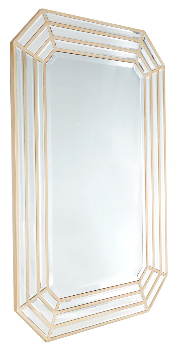 Homeroots Emerald Cut Wall Mirror  Glass 396660