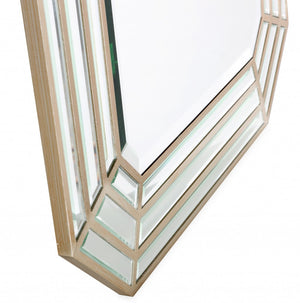 Homeroots Emerald Cut Wall Mirror  Glass 396660