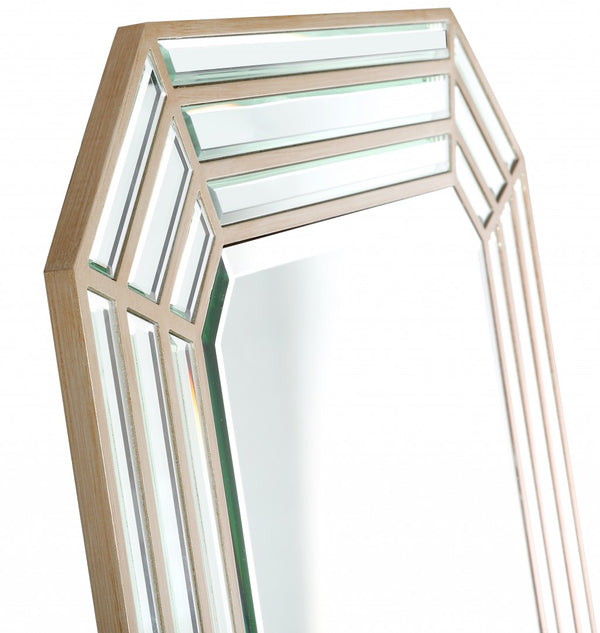 Homeroots Emerald Cut Wall Mirror  Glass 396660