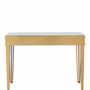 Homeroots Antiqued Gold Finish Console Table   396661