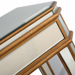 Homeroots Antiqued Gold Finish Console Table   396661