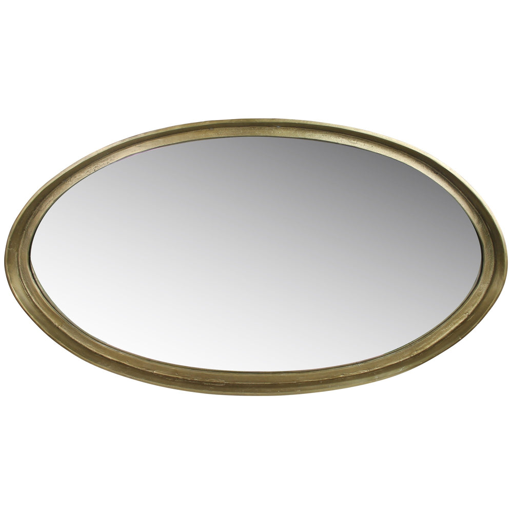 Homeroots 48" Gold Round Framed Accent Mirror  Metal 396669