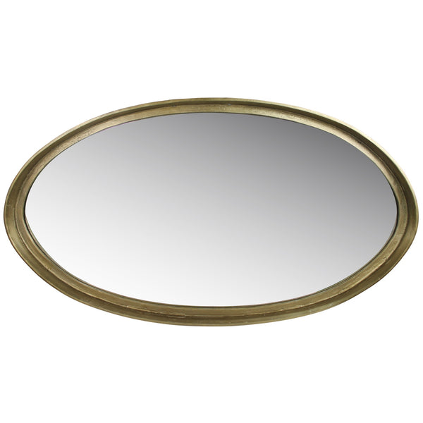 Homeroots 48" Gold Round Framed Accent Mirror  Metal 396669