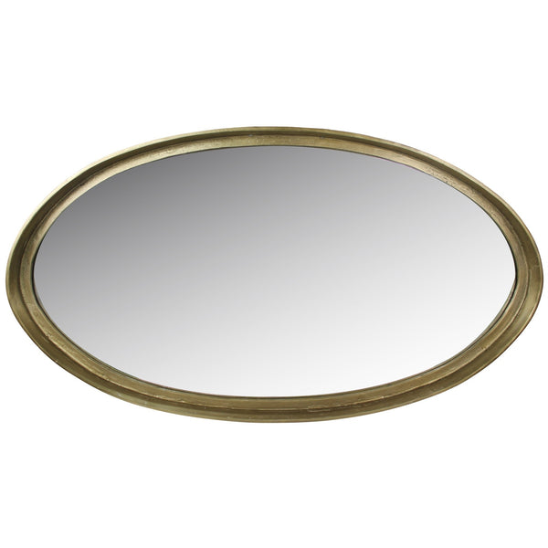 Homeroots 48" Gold Round Framed Accent Mirror  Metal 396669
