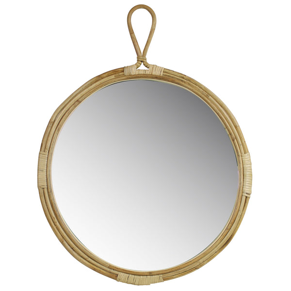 Homeroots Round Bamboo Wall Mirror  Bamboo ,Glass 396671