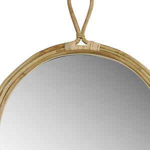 Homeroots Round Bamboo Wall Mirror  Bamboo ,Glass 396671