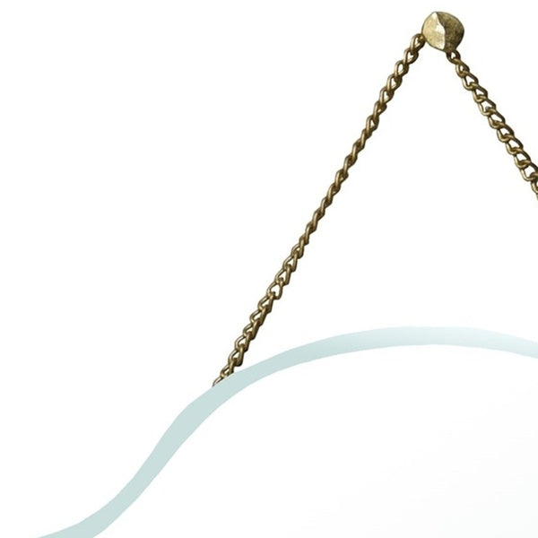 Homeroots 22" Gold Irregular Unframed Accent Mirror  Brass ,Glass 396677