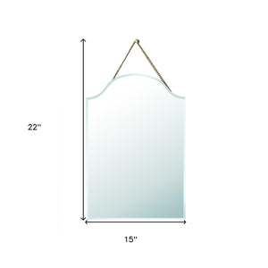 Homeroots 22" Gold Irregular Unframed Accent Mirror  Brass ,Glass 396677