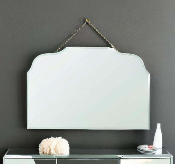Homeroots 6" Gold Irregular Unframed Accent Mirror  Brass ,Glass 396679