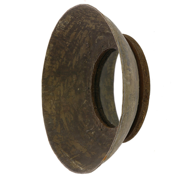 Homeroots 16" Dark Brown Reclaimed And Distressed Metal Round Bowl Accent Mirror  Glass ,Metal 396684