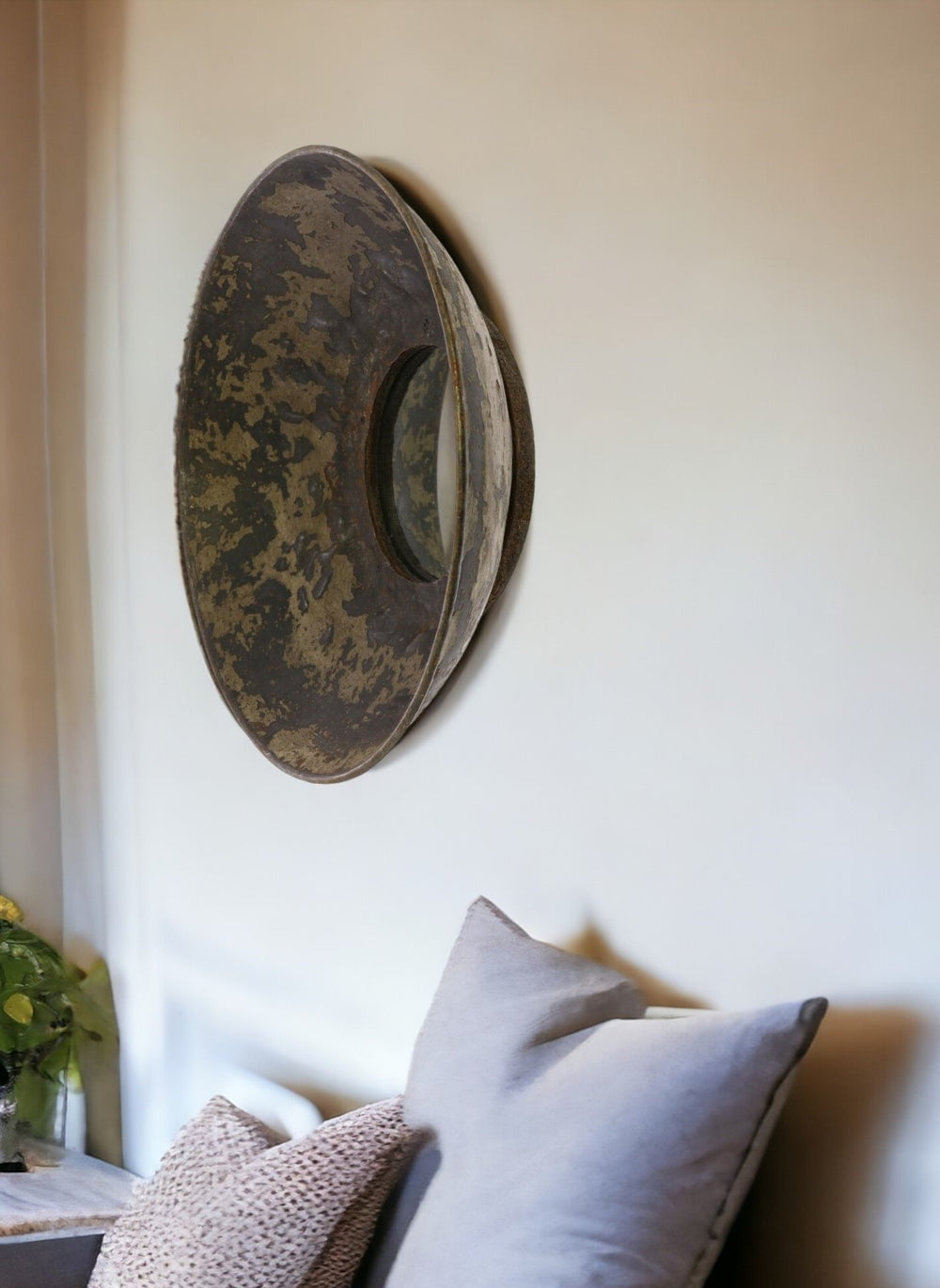 Homeroots Jumbo Metal Bowl Wall Mirror  Glass ,Metal 396685