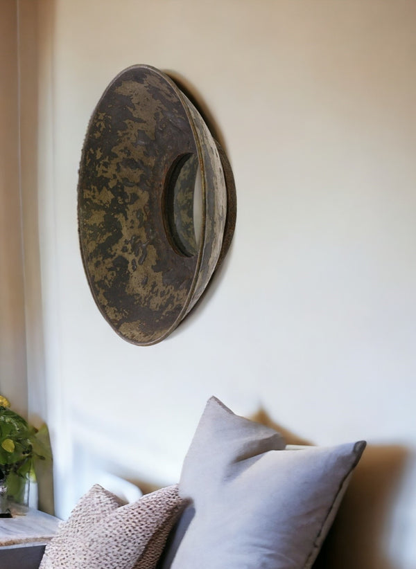 Homeroots Jumbo Metal Bowl Wall Mirror  Glass ,Metal 396685