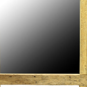 Homeroots 33" Natural Brown Square Framed Accent Mirror  Reclaimed Wood ,Glass 396686