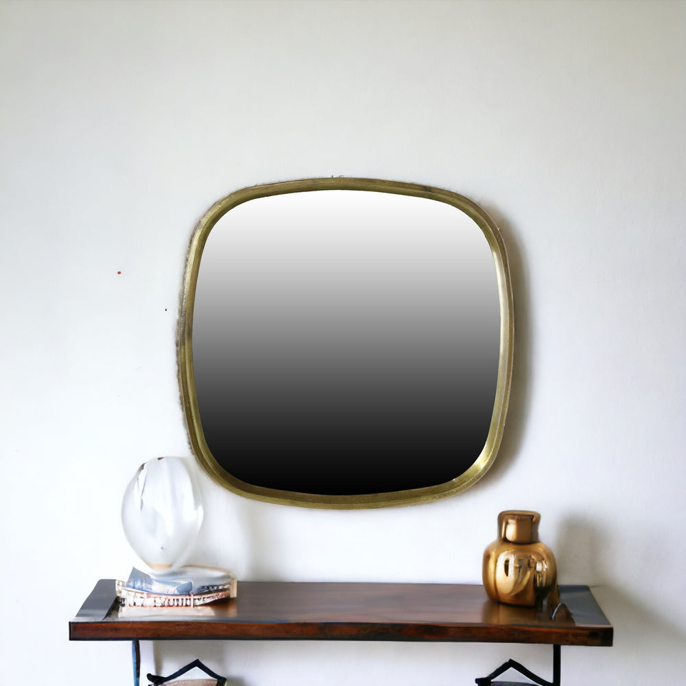 Homeroots 27" Brass Abstract Accent Mirror  Cast Metal 396689