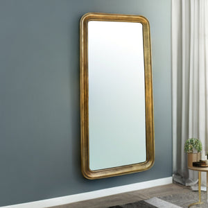 Homeroots 58" Gold Framed Accent Mirror  Brass ,Glass 396691