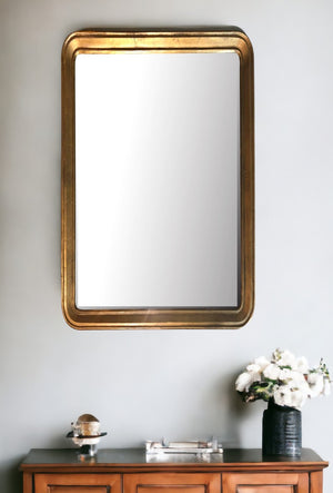 Homeroots 64" Gold Framed Accent Mirror  Brass ,Glass 396692