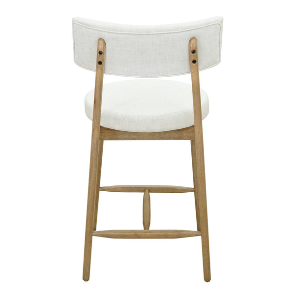 English Elm Christopher Knight Home® - Mid Century Modern Counter Stools Set Of 2 - Natural Wood & Beige Upholstered Comfort Design N771P205427A