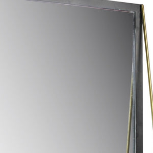 Homeroots Black Metal Mirror With Shelf  Brass,Glass 396705