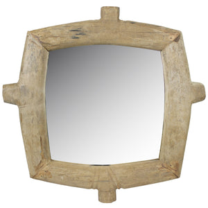 Homeroots Natural Wooden Square Wall Mirror  Reclaimed Wood,Glass 396706